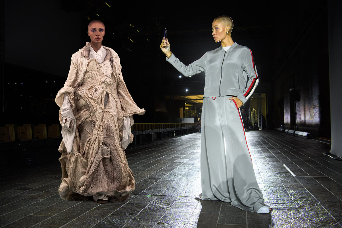 Two models on the catwalk